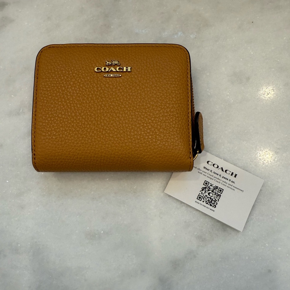 Coach Tan Leather Zip Wallet